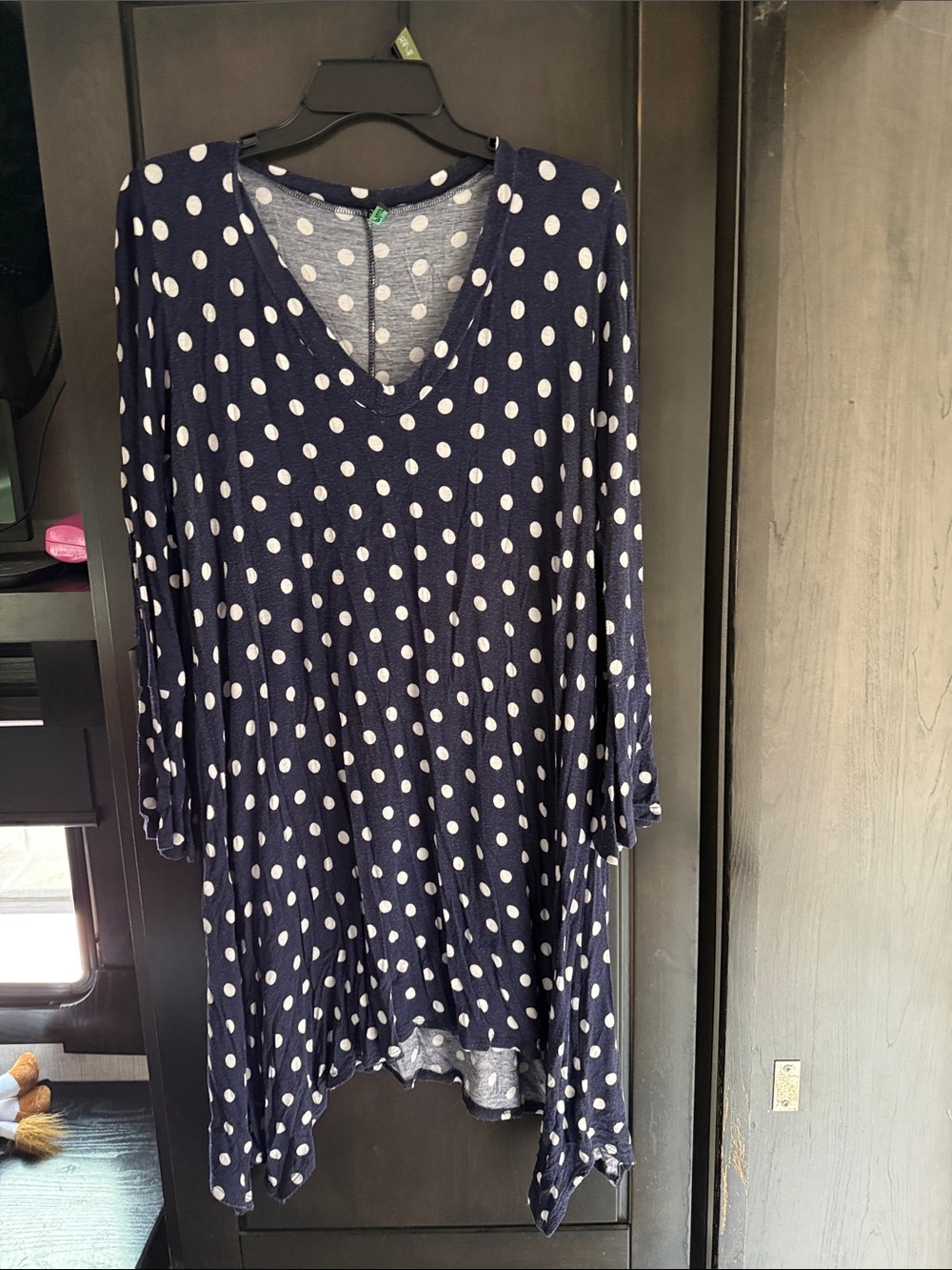 Navy and White Polka Dotted Tunic